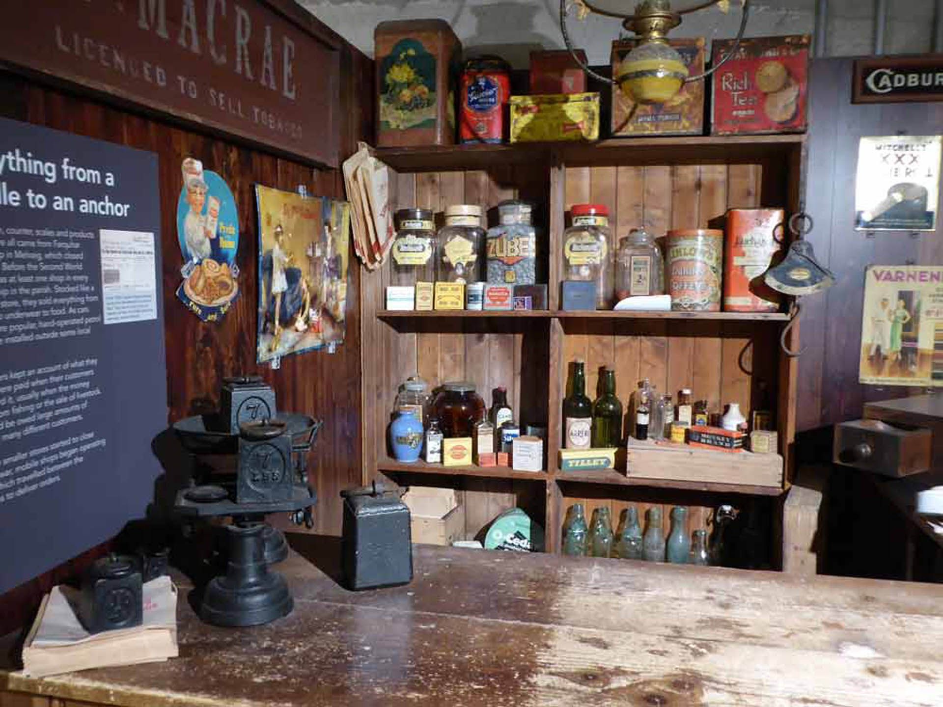 A picture of a bar shop exhibition in the Gairloch Museum