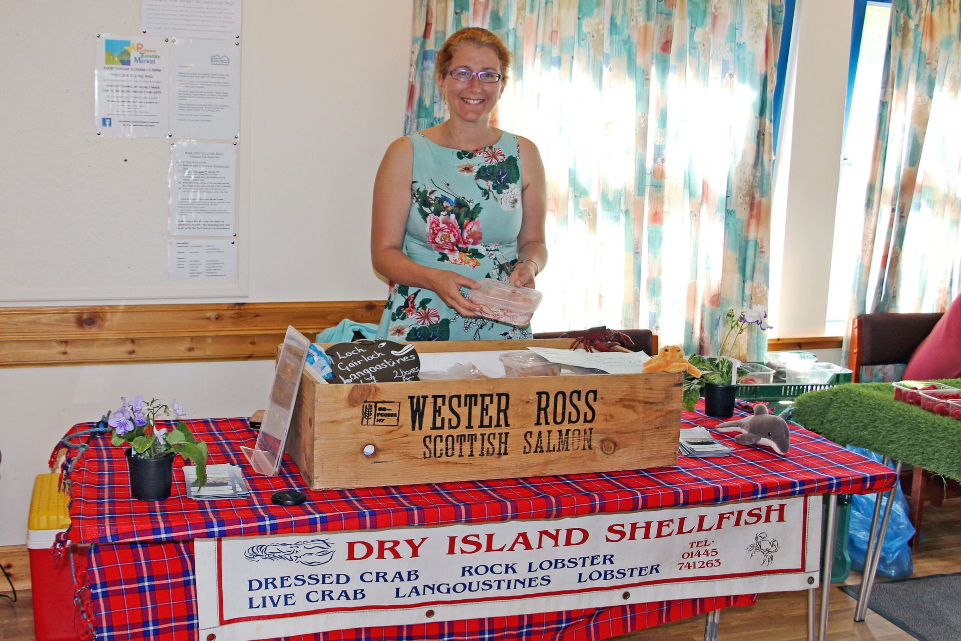 Picfture shows Jess McWhinney from Dry Island Shellfish selling her wares in the Poolewe Market
