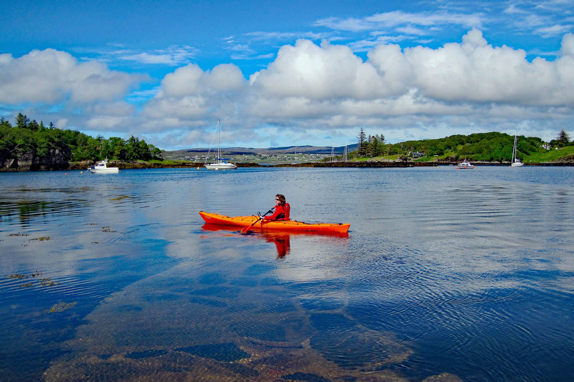 A picture of a kayaker at Badachro Bay, Gairloch