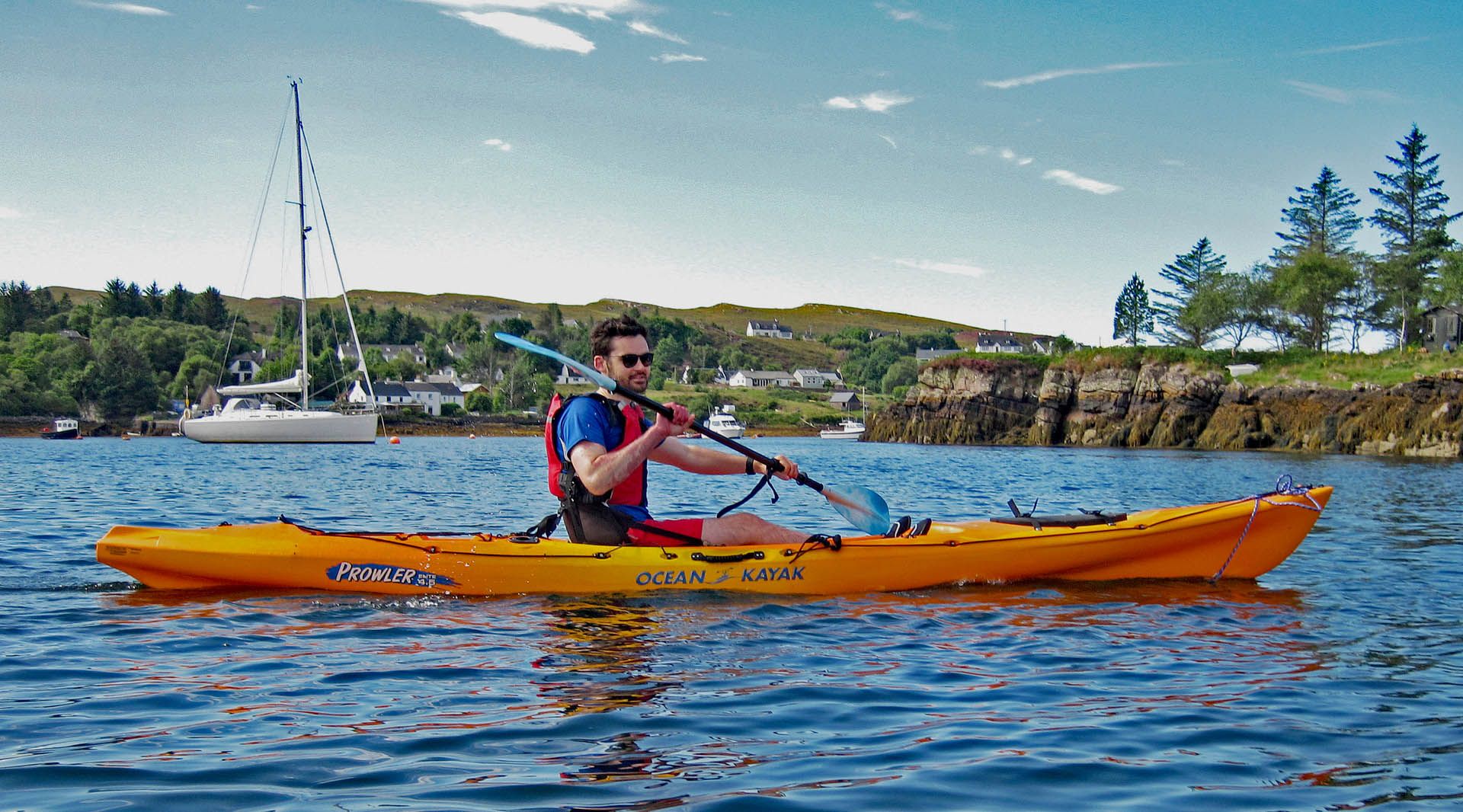 A picture of a kayaker at Badachro Bay, Gairloch