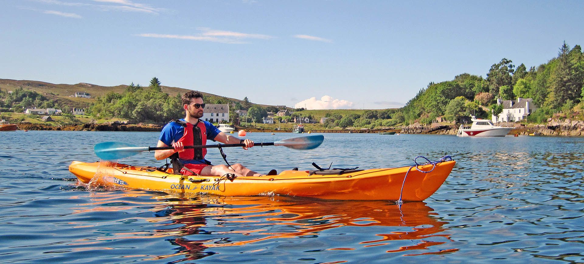 A picture of a kayaker at Badachro Bay, Gairloch