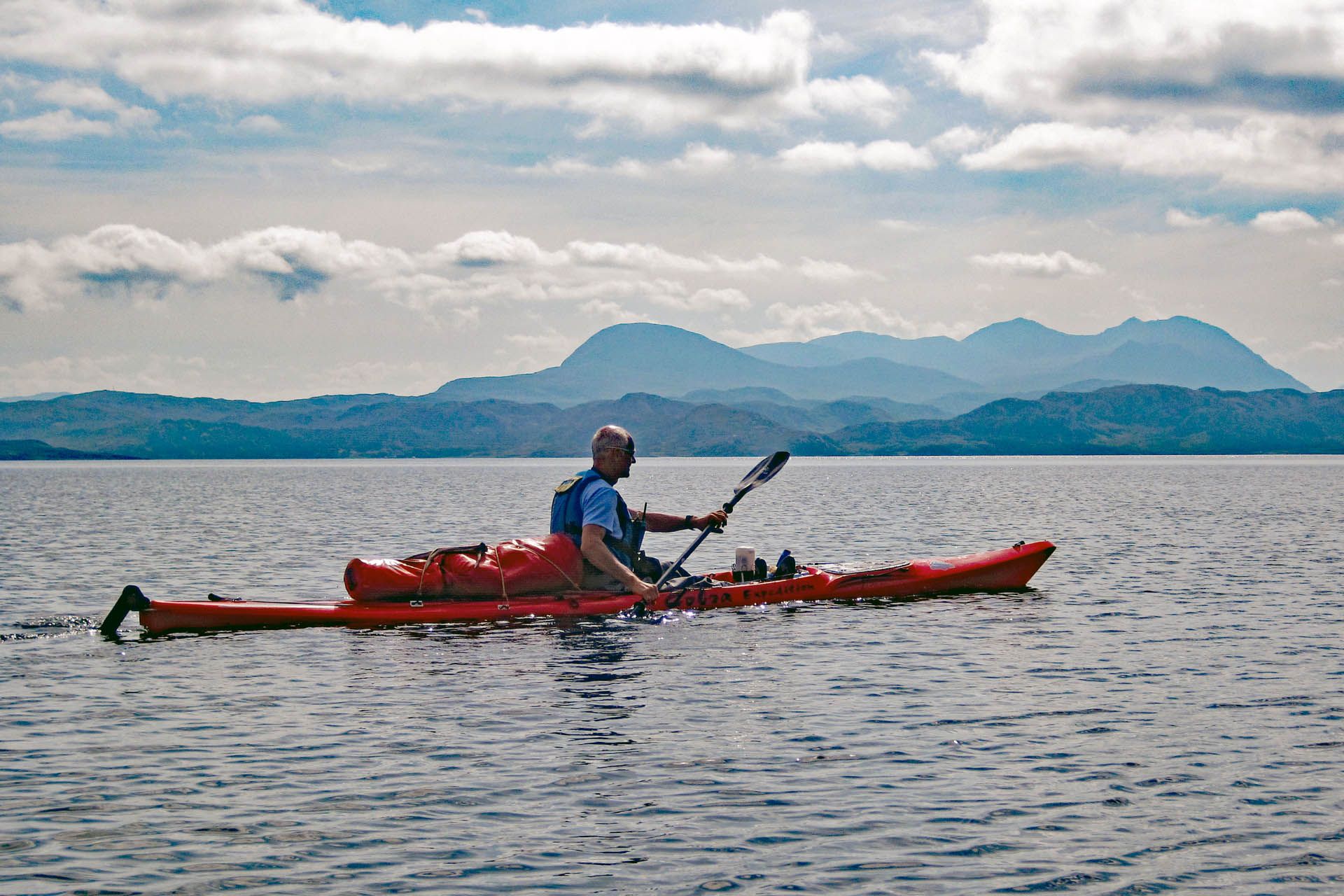 A picture of a kayaker at Gruinard Bay, Gairloch