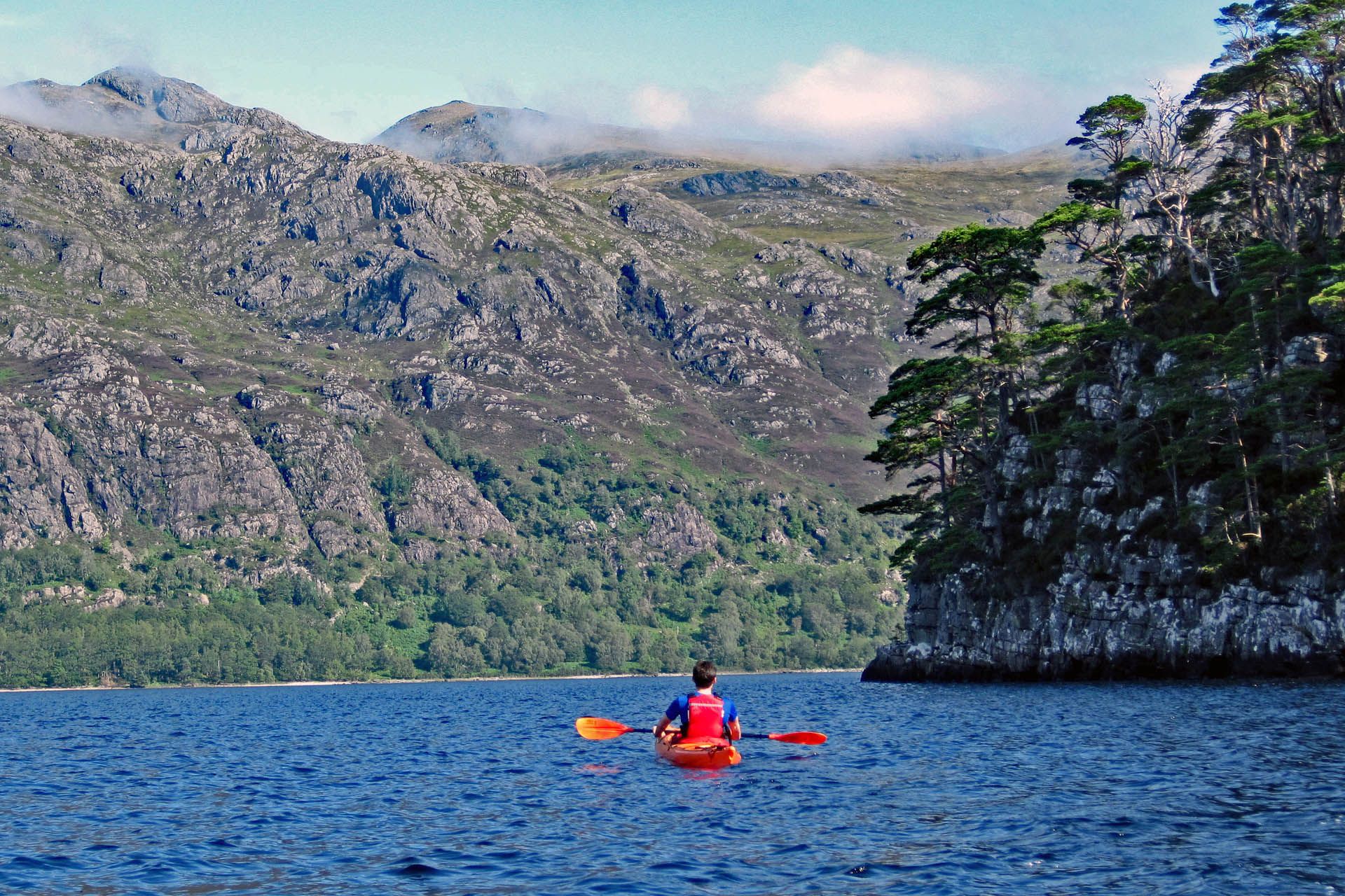 A picture of a kayaker on Loch Maree, Gairloch