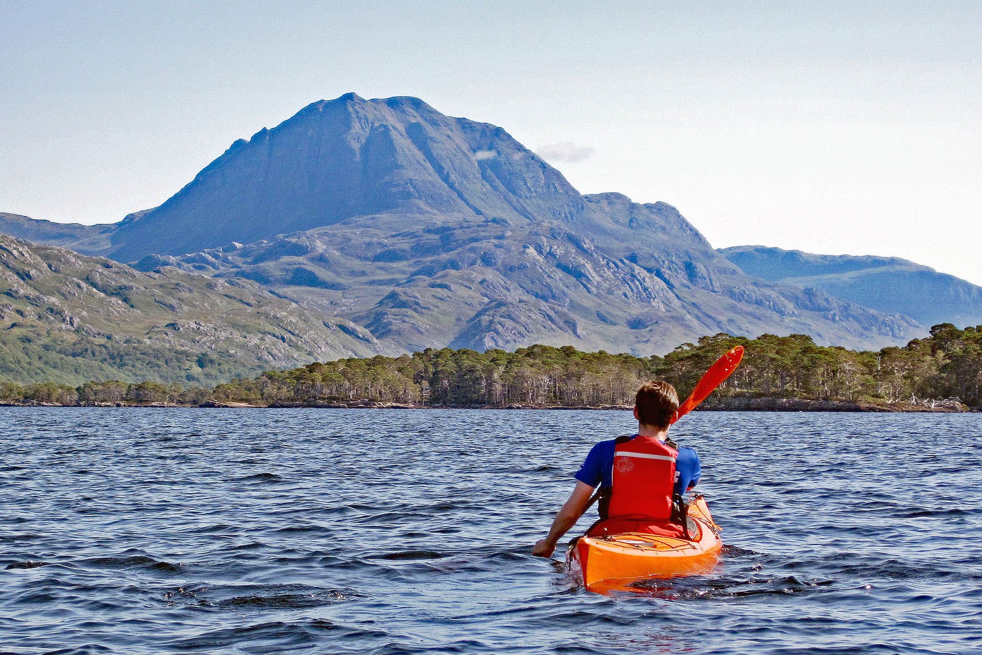 A picture of a kayaker on Loch Maree, Gairloch