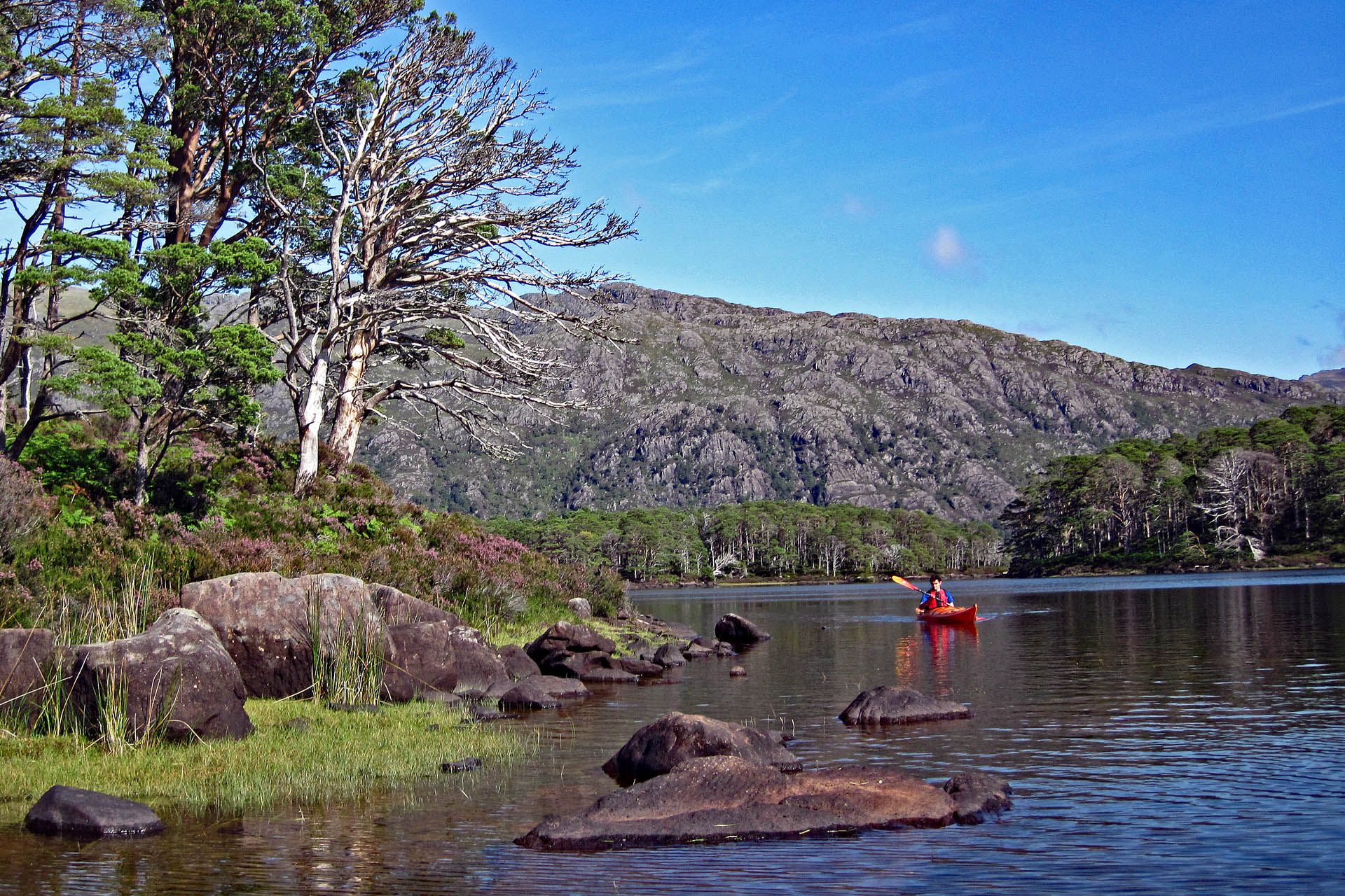 A picture of a kayaker on Loch Maree, Gairloch
