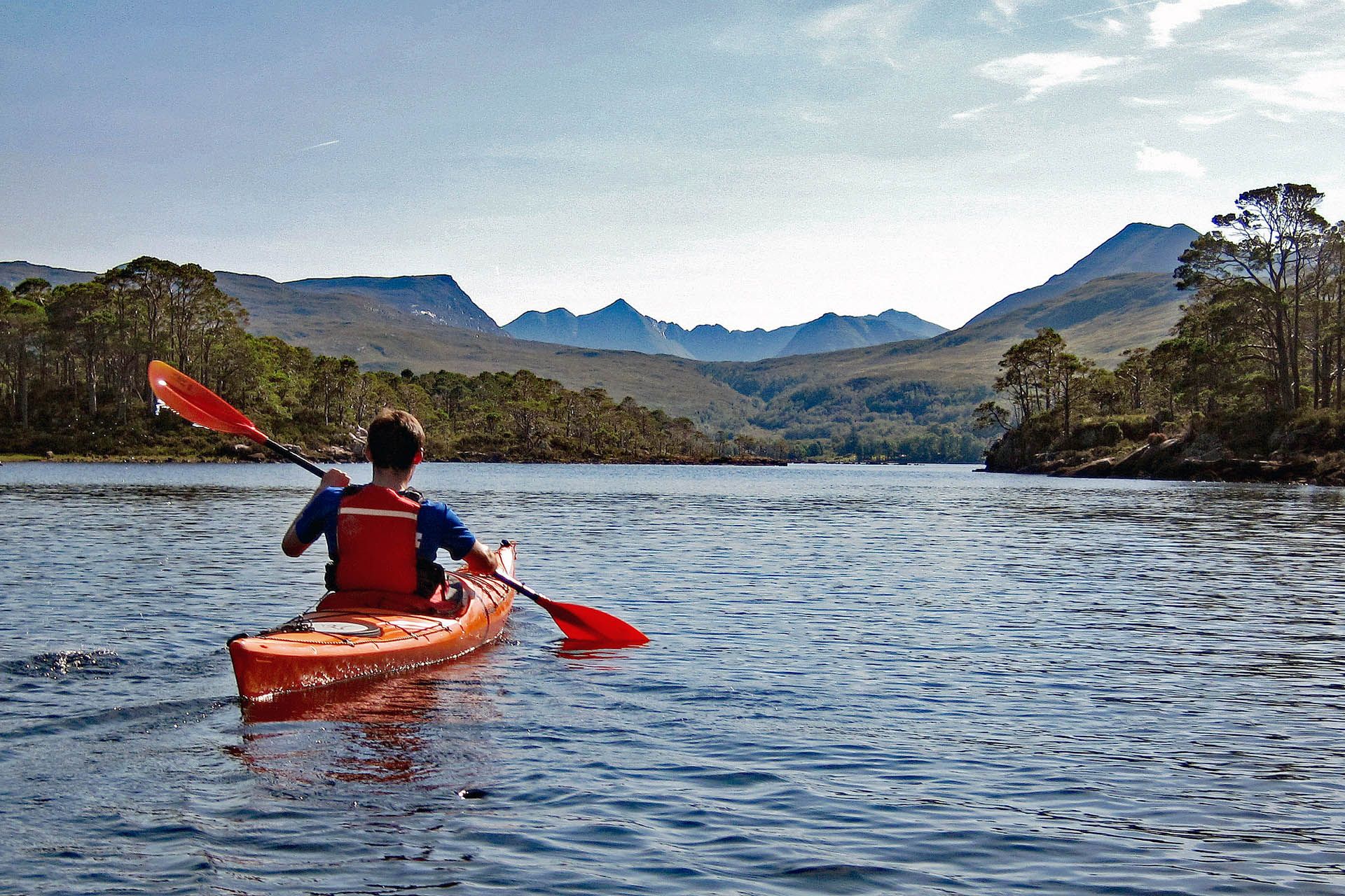 A picture of a kayaker on Loch Maree, Gairloch