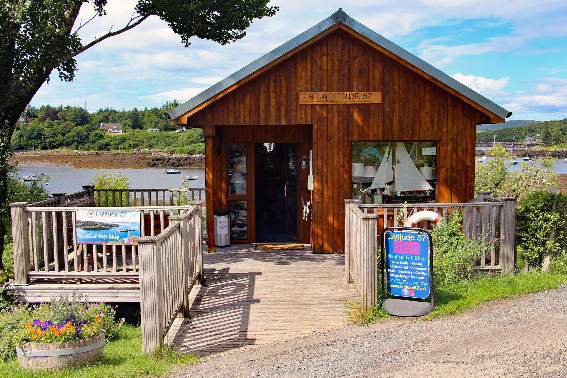 An exterior picture of the Latitude shop in Gairloch