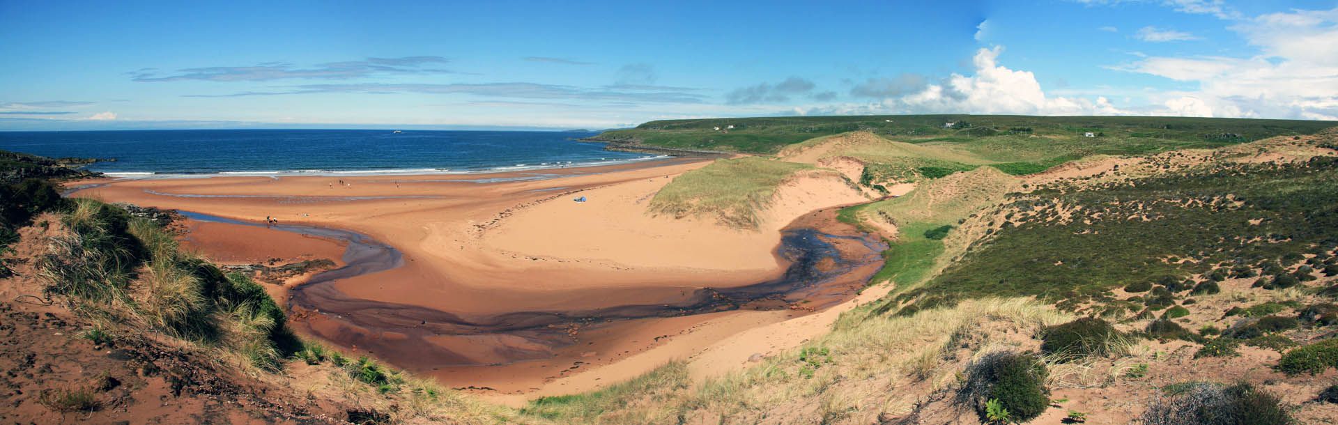 A picture of Red Point beach panorama from the dunes in Gairloch