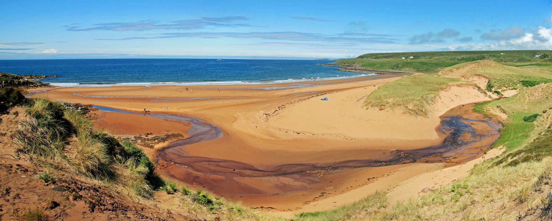 View of Red Point Beach in Gairloch taken from the sand dunes